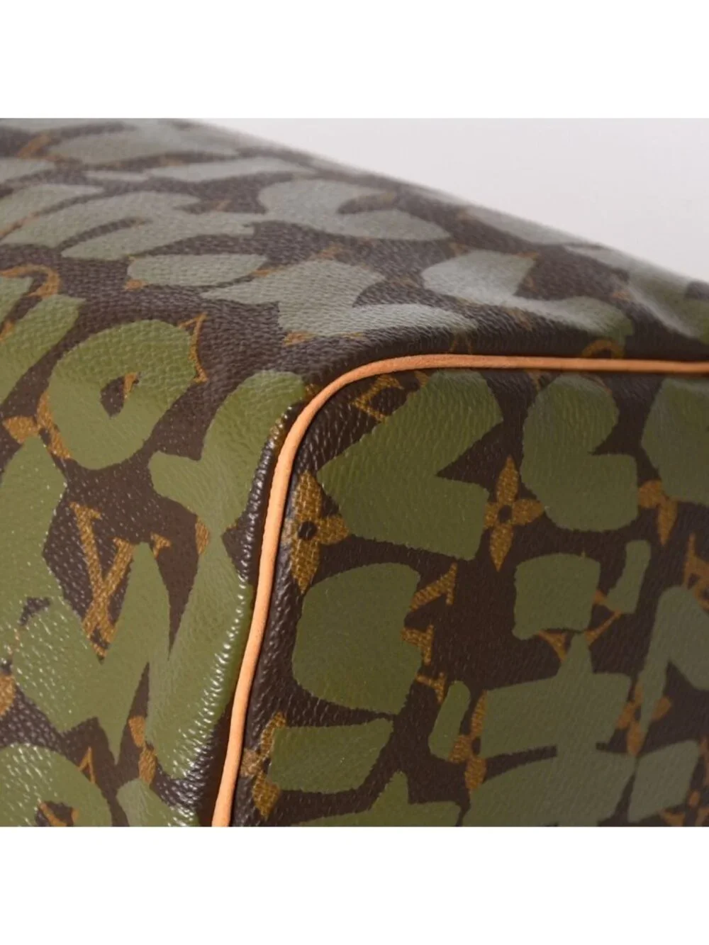 Louis Vuitton Handbag Speedy 30 Monogram Graffiti Khaki Gold